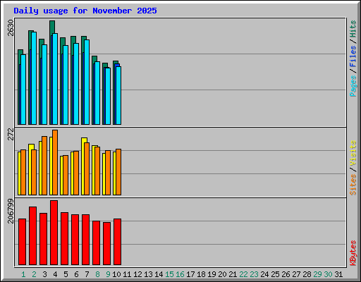 Daily usage for November 2025